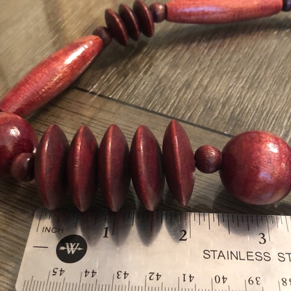 Vintage Large Wooden Bead Necklace 26 1/2”. - Picture 11 of 12
